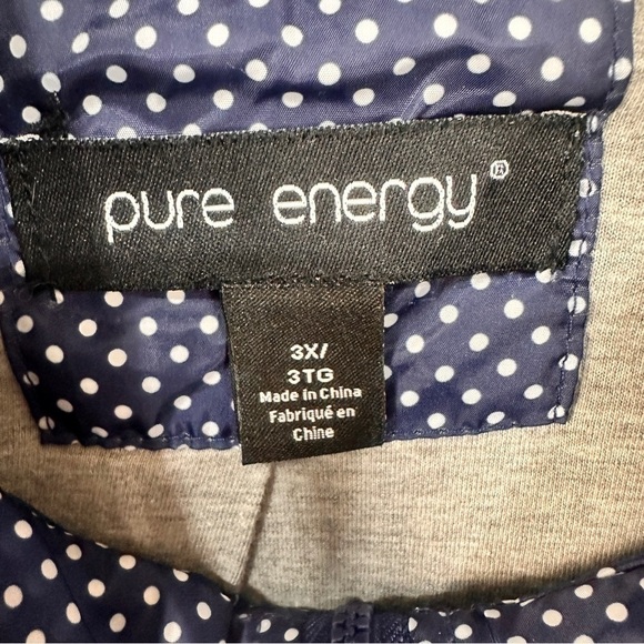 Women’s plus size jacket lightweight polka dot navy blue white size 3X pockets - Picture 5 of 9